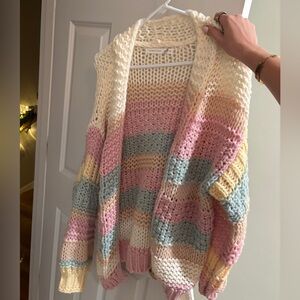 Altar'd State Multicolor Striped Cardigan